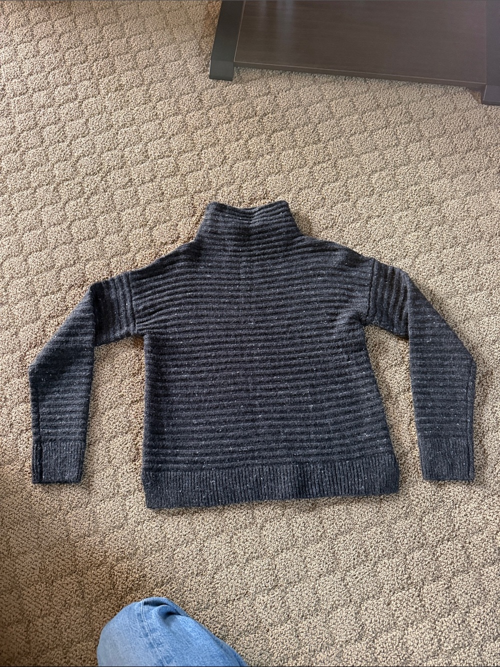 Madewell Charcoal Ribbed Mock Neck Sweater